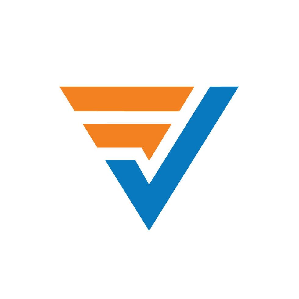 letra inicial fv ou logotipo vf. modelo de logotipo limpo e simples. vetor