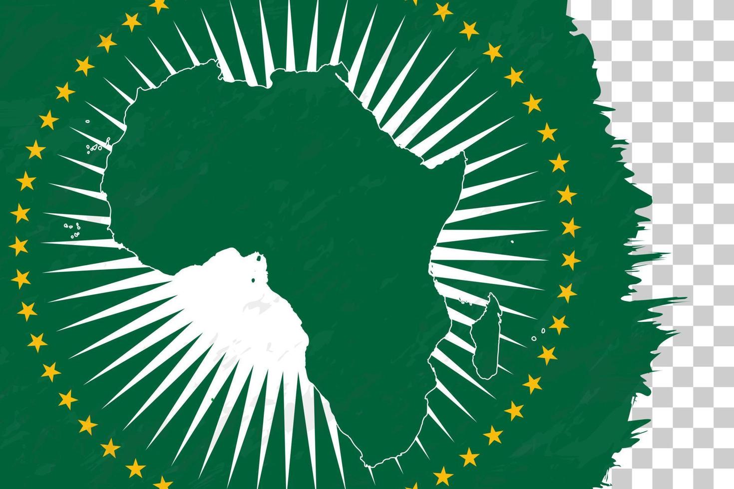 grunge abstrato horizontal escovado bandeira da união africana na grade transparente. vetor