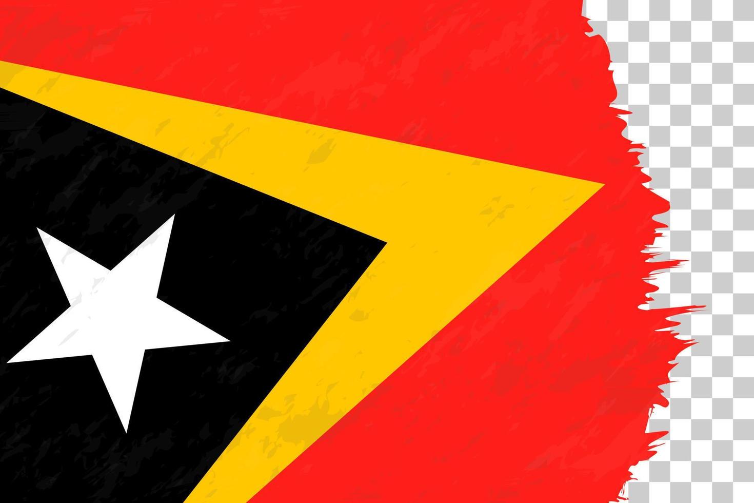 grunge abstrato horizontal escovado bandeira de timor-leste na grade transparente. vetor