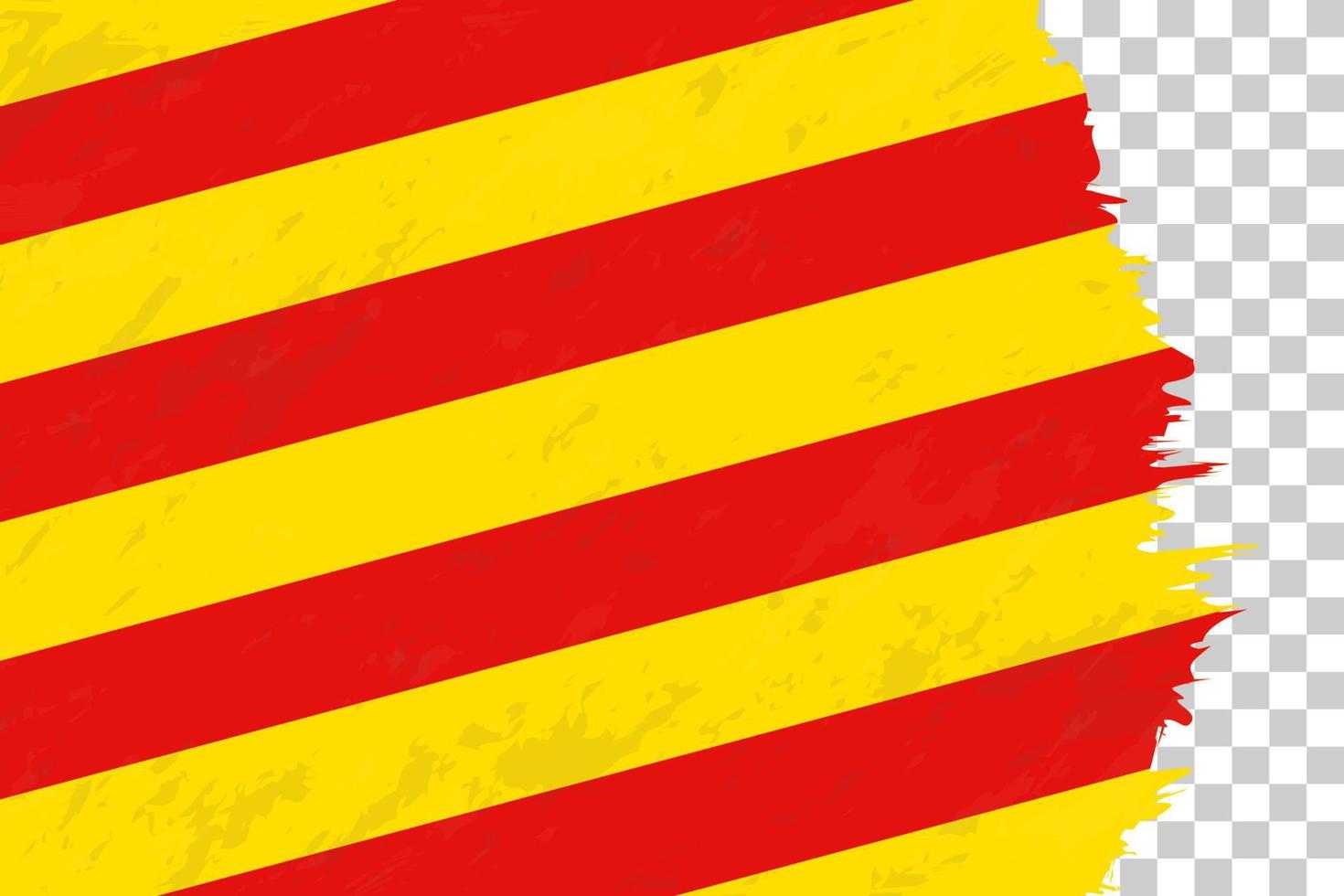 horizontal grunge abstrato escovado bandeira da Catalunha na grade transparente. vetor