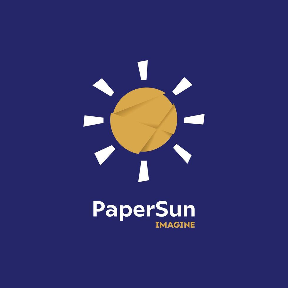 logotipo do sol de papel vetor