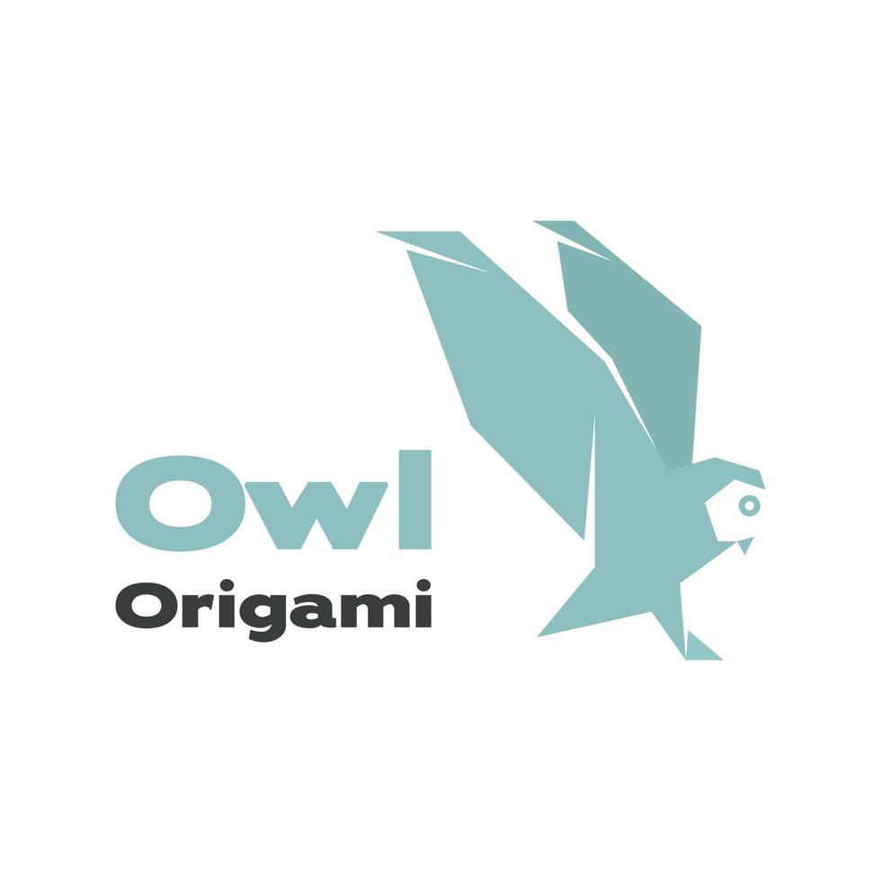 logotipo de origami de coruja vetor