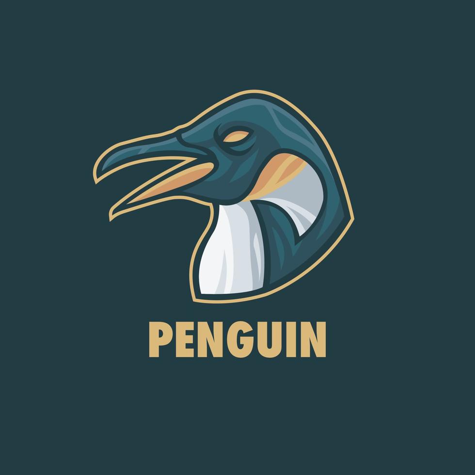 logotipo da mascote do pinguim vetor