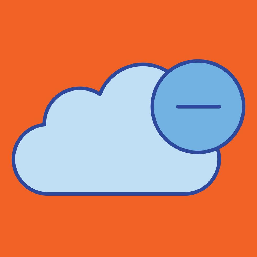 ícone de vetor de remoção de nuvem que pode facilmente modificar ou editar
