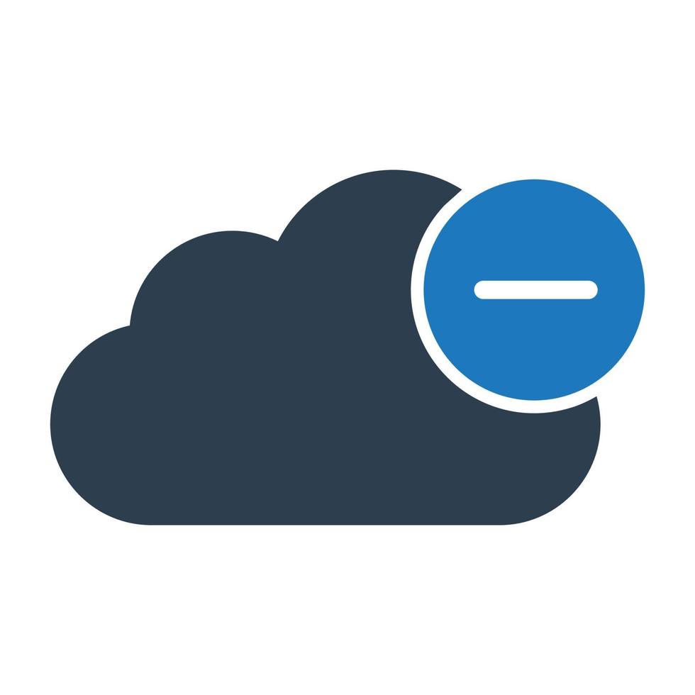 ícone de vetor de remoção de nuvem que pode facilmente modificar ou editar