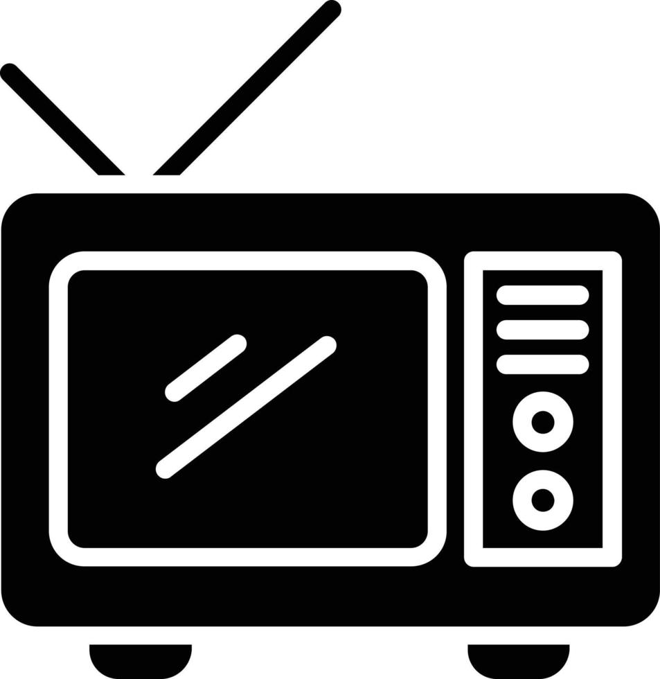 ícone de glifo de tv antigo vetor
