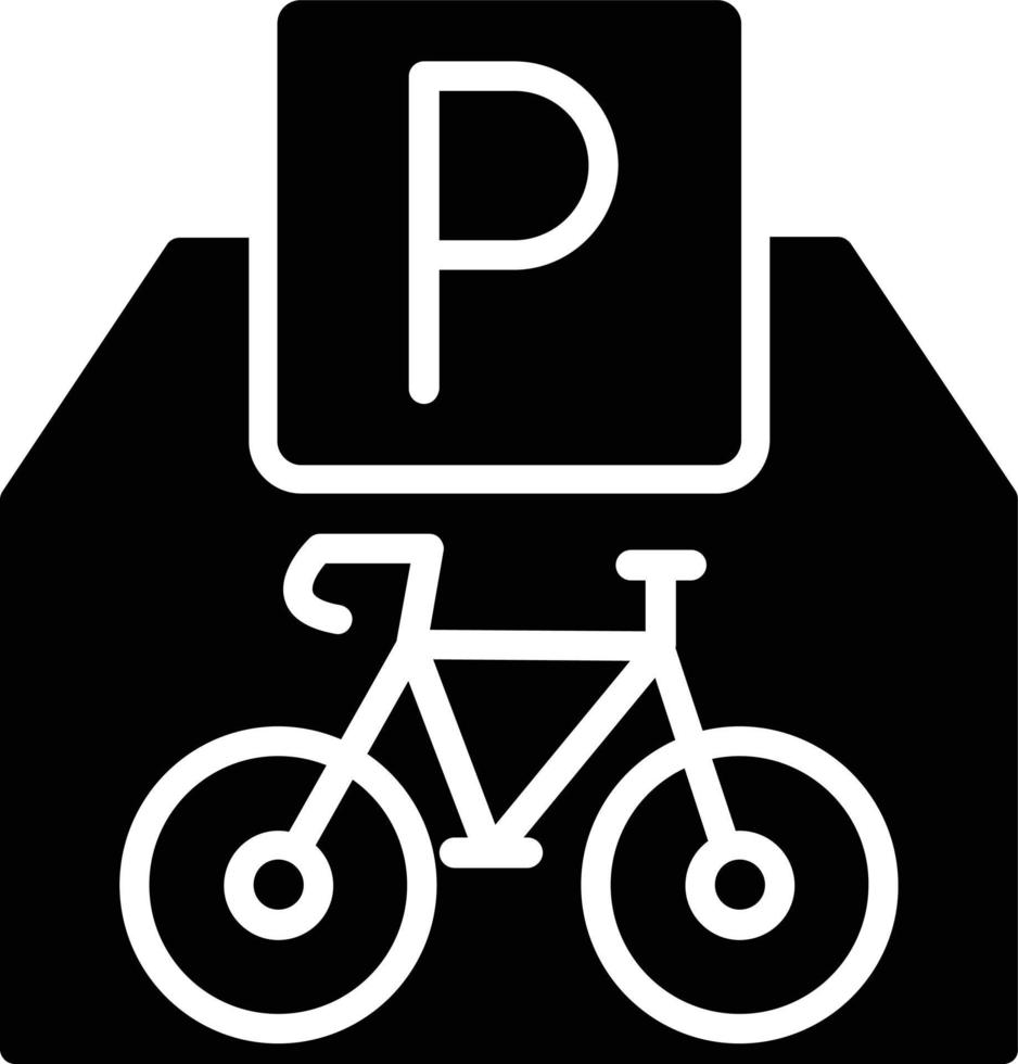 ícone de glifo de estacionamento de bicicleta vetor