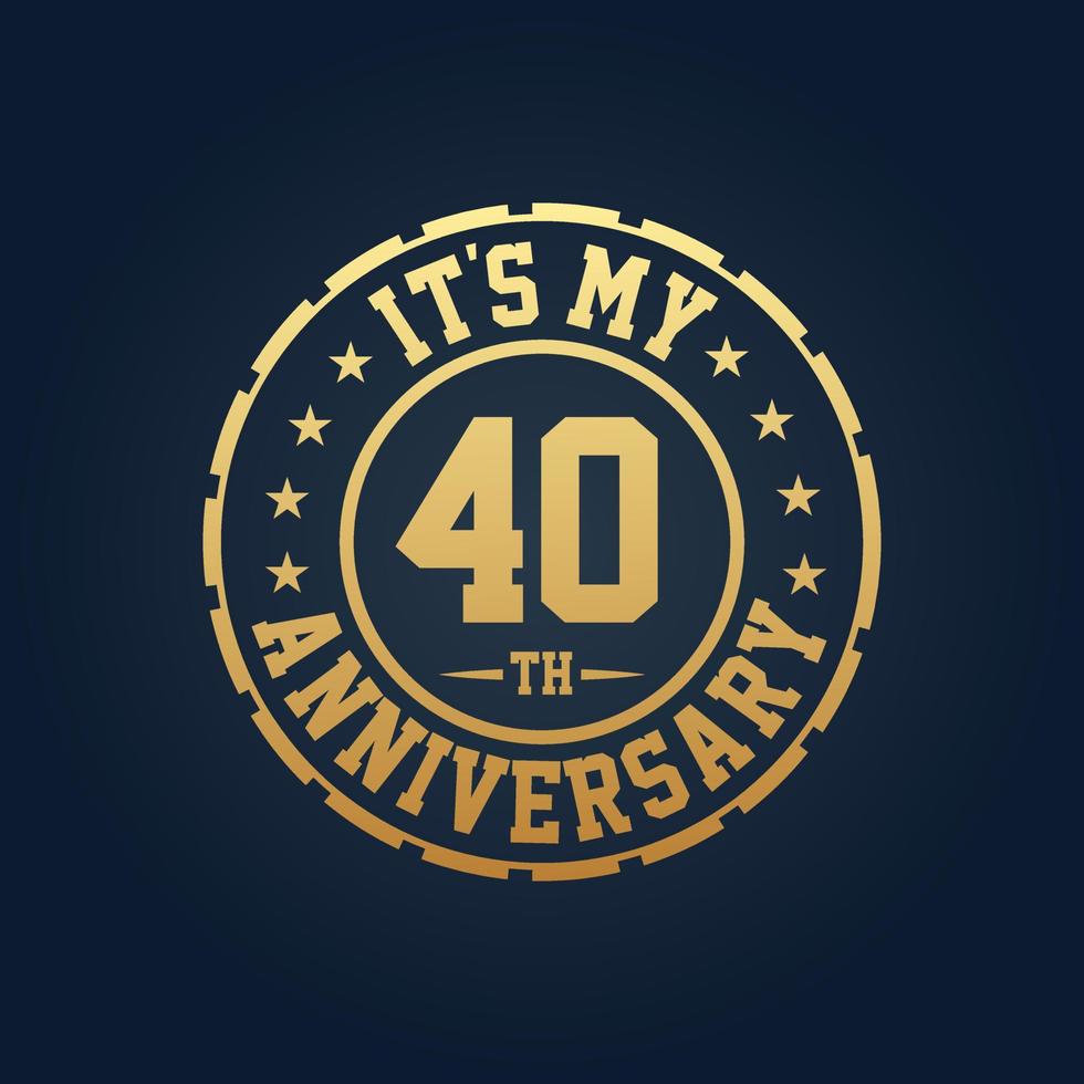 é meu 40º aniversário, celebração do 40º aniversário de casamento vetor