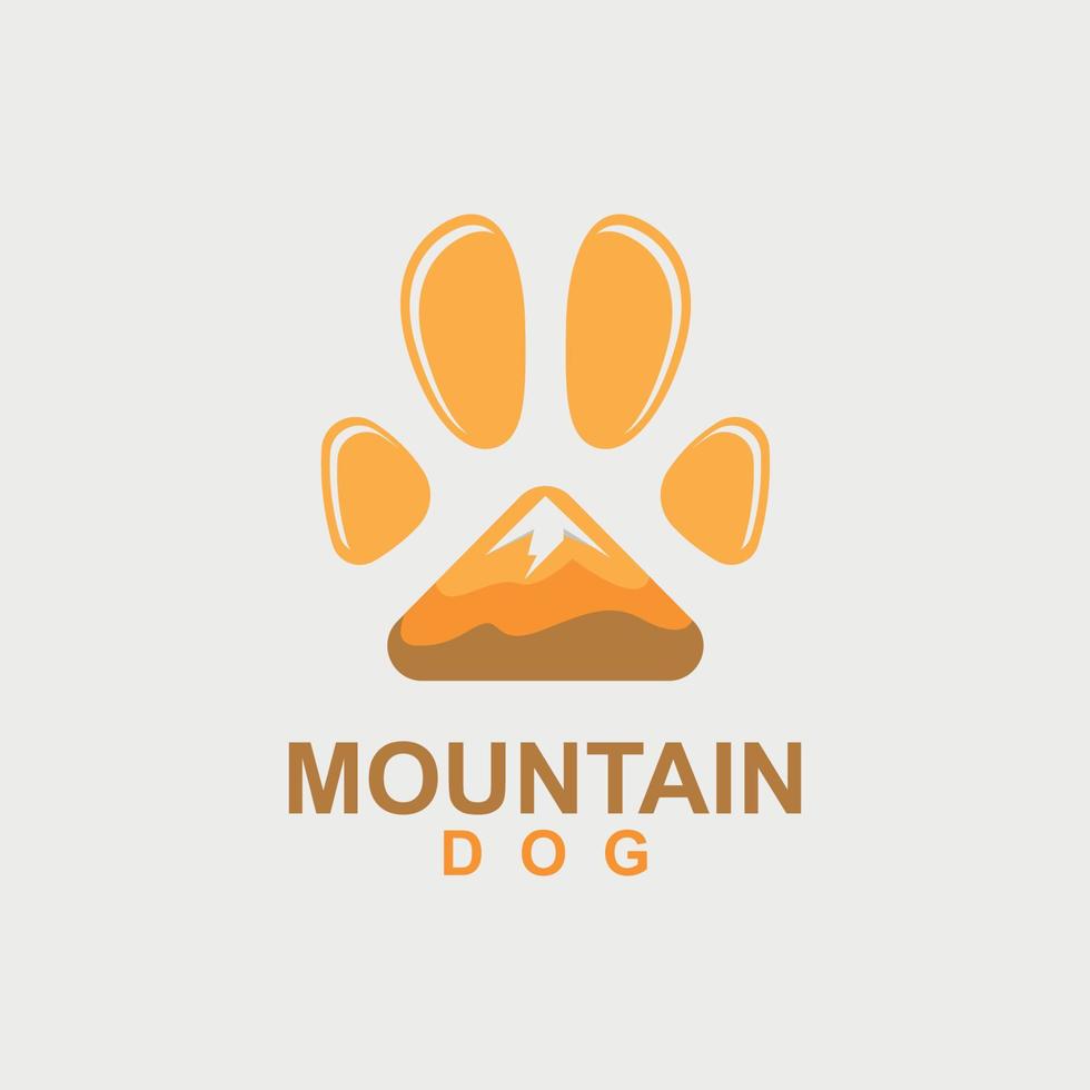 logotipo de escalada com forma de montanha como a pata de um cachorro vetor