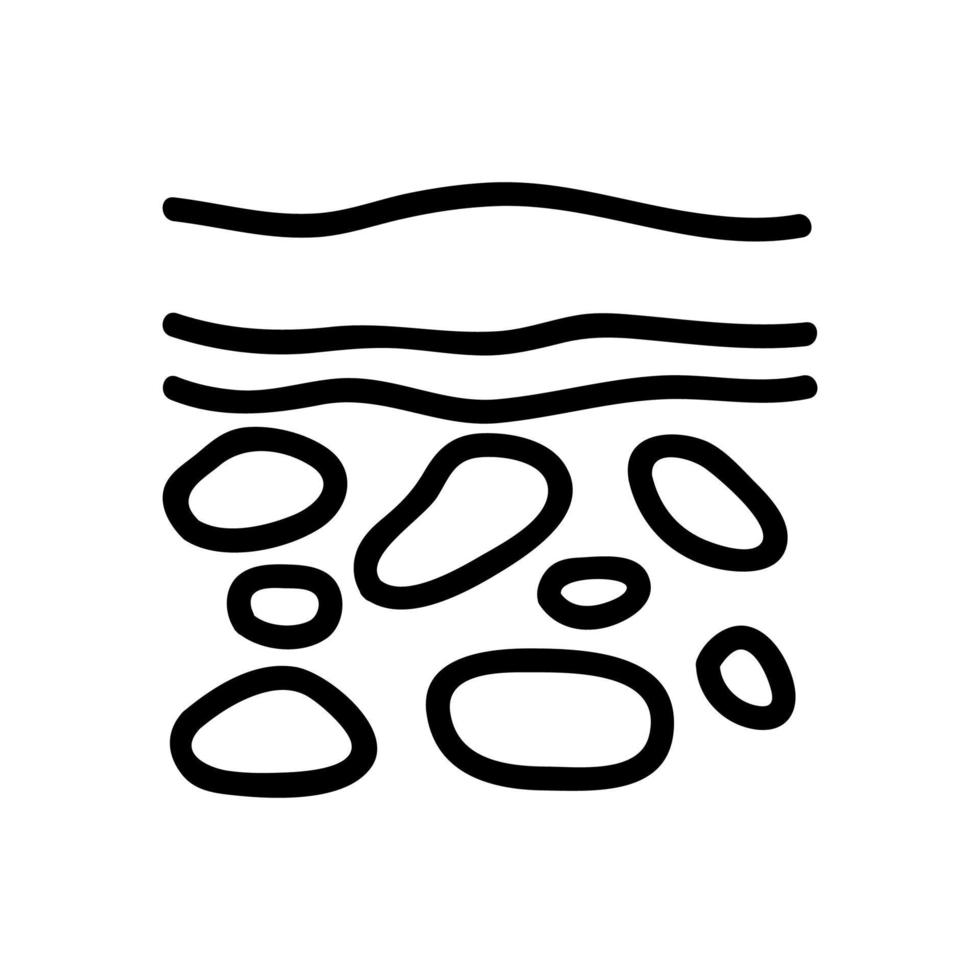 ilustração de contorno de vetor de ícone de solo de pedra
