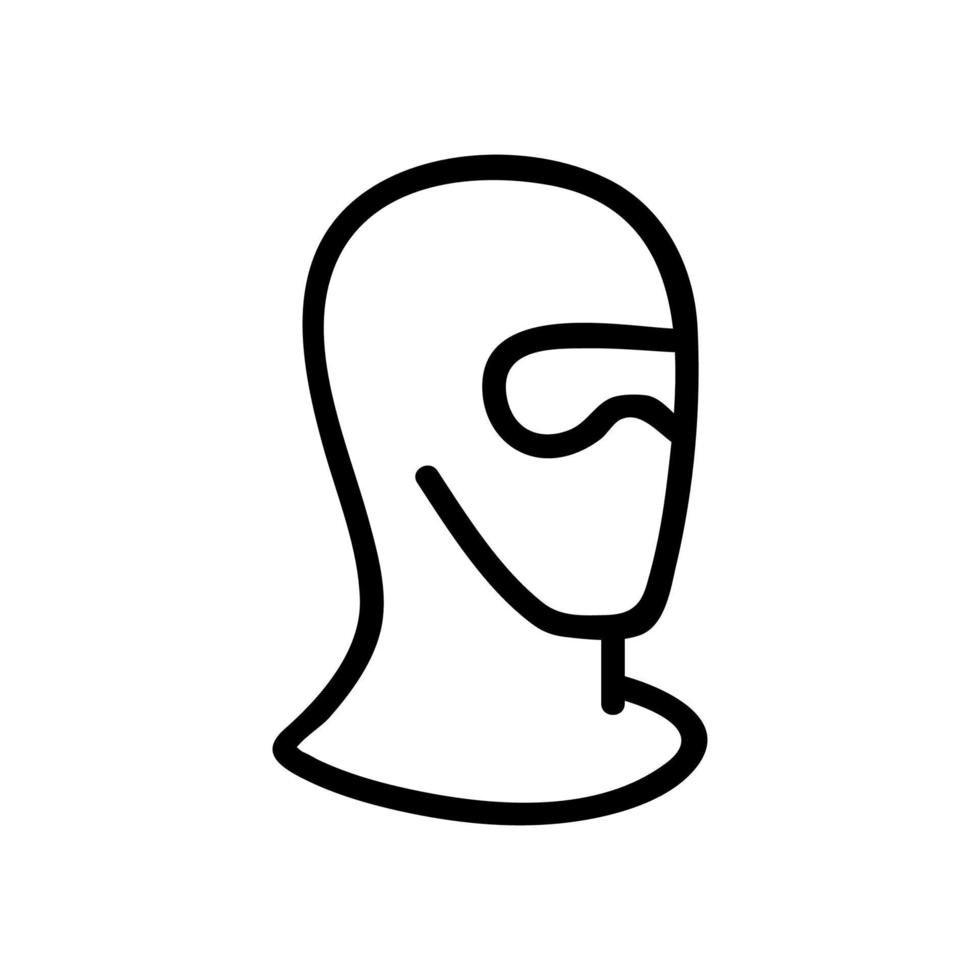 ilustração de contorno de vetor de ícone de máscara de óculos de esqui de segurança