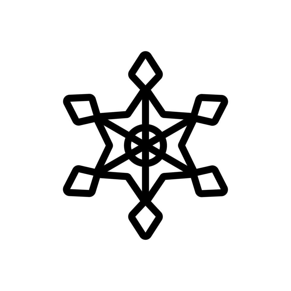vetor de ícone de floco de neve de inverno. ilustração de símbolo de contorno isolado