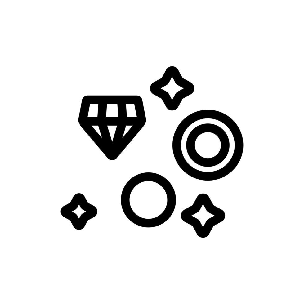 escavação do vetor de ícone de joias. ilustração de símbolo de contorno isolado