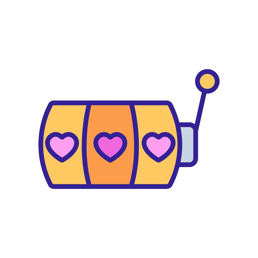 jackpot em forma de ilustração de contorno de vetor de ícone de três corações