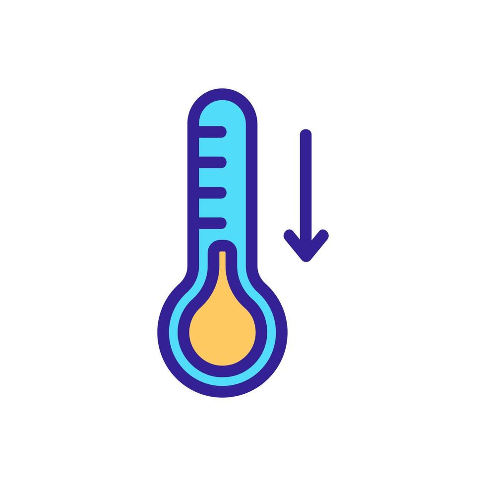 vetor de ícone de baixa temperatura. ilustração de símbolo de contorno isolado