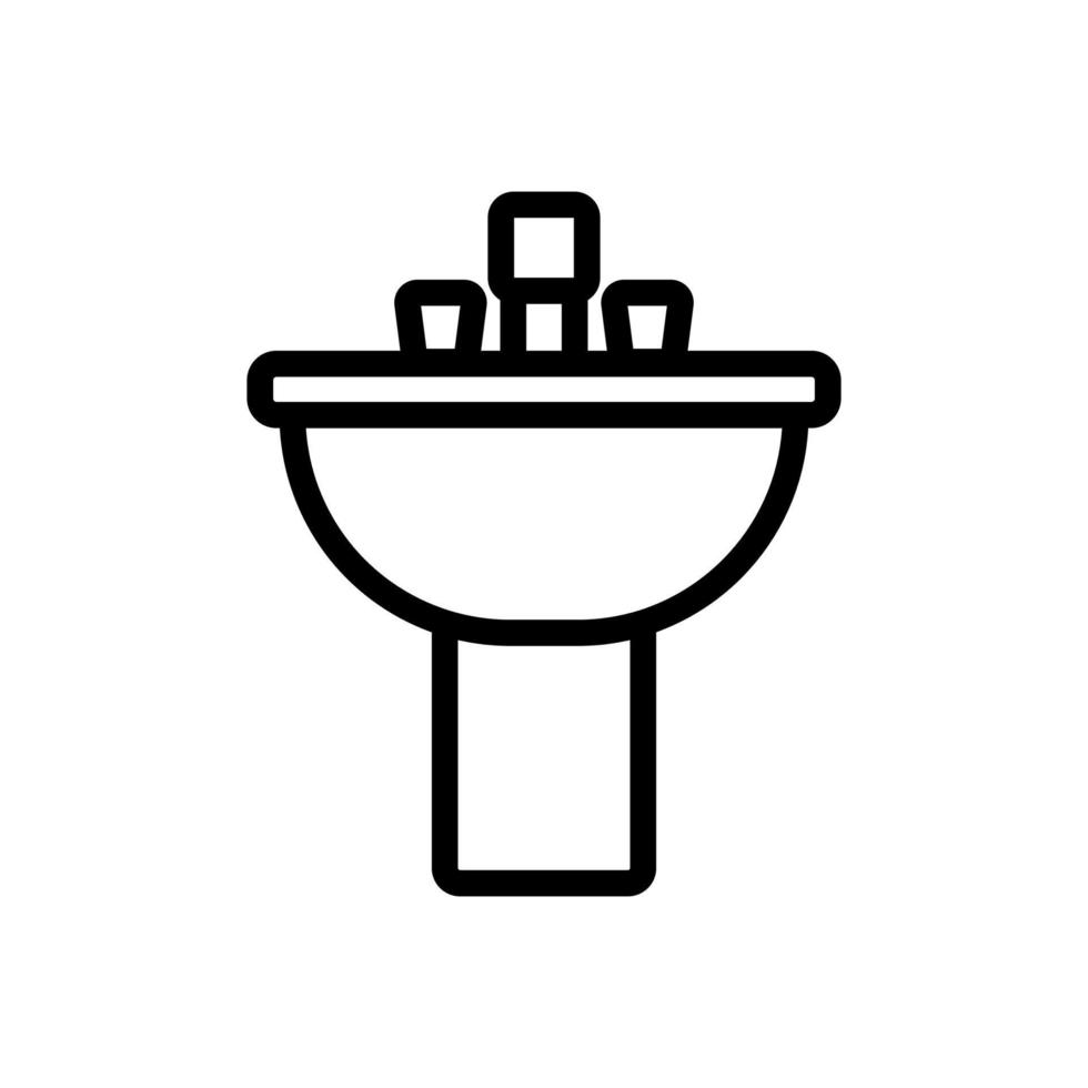 vetor de ícone de pia. ilustração de símbolo de contorno isolado