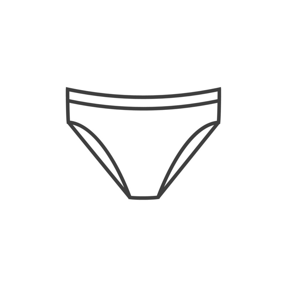 sinal de vetor do símbolo de cueca é isolado em um fundo branco. cor do ícone da cueca editável.