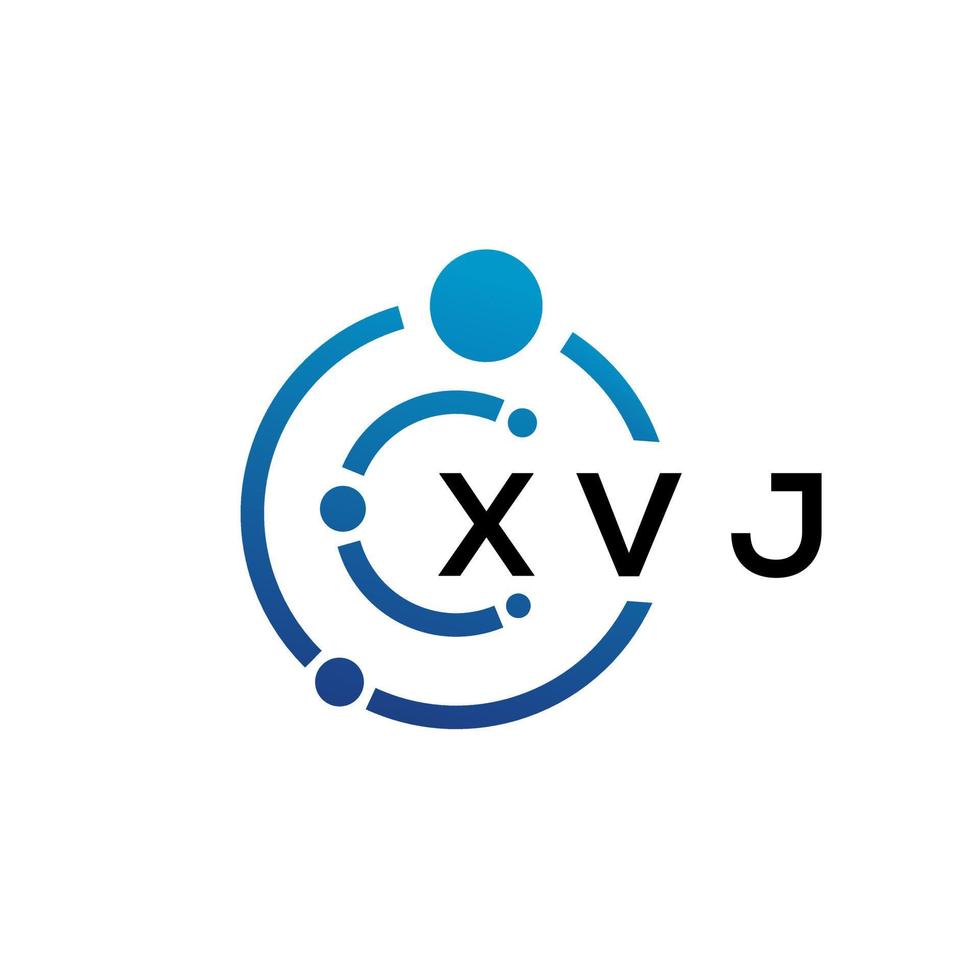 design de logotipo de tecnologia de letra xvj em fundo branco. xvj letras iniciais criativas conceito de logotipo. xvj design de letras. vetor