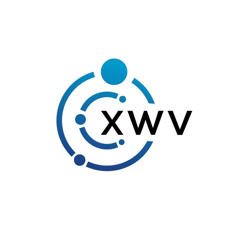 design de logotipo de tecnologia de letra xwv em fundo branco. xwv letras iniciais criativas conceito de logotipo. design de letra xwv. vetor