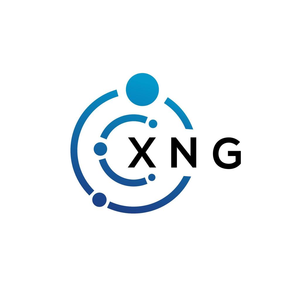 design de logotipo de tecnologia de letra xng em fundo branco. xng iniciais criativas carta-lo conceito de logotipo. design de letra xng. vetor