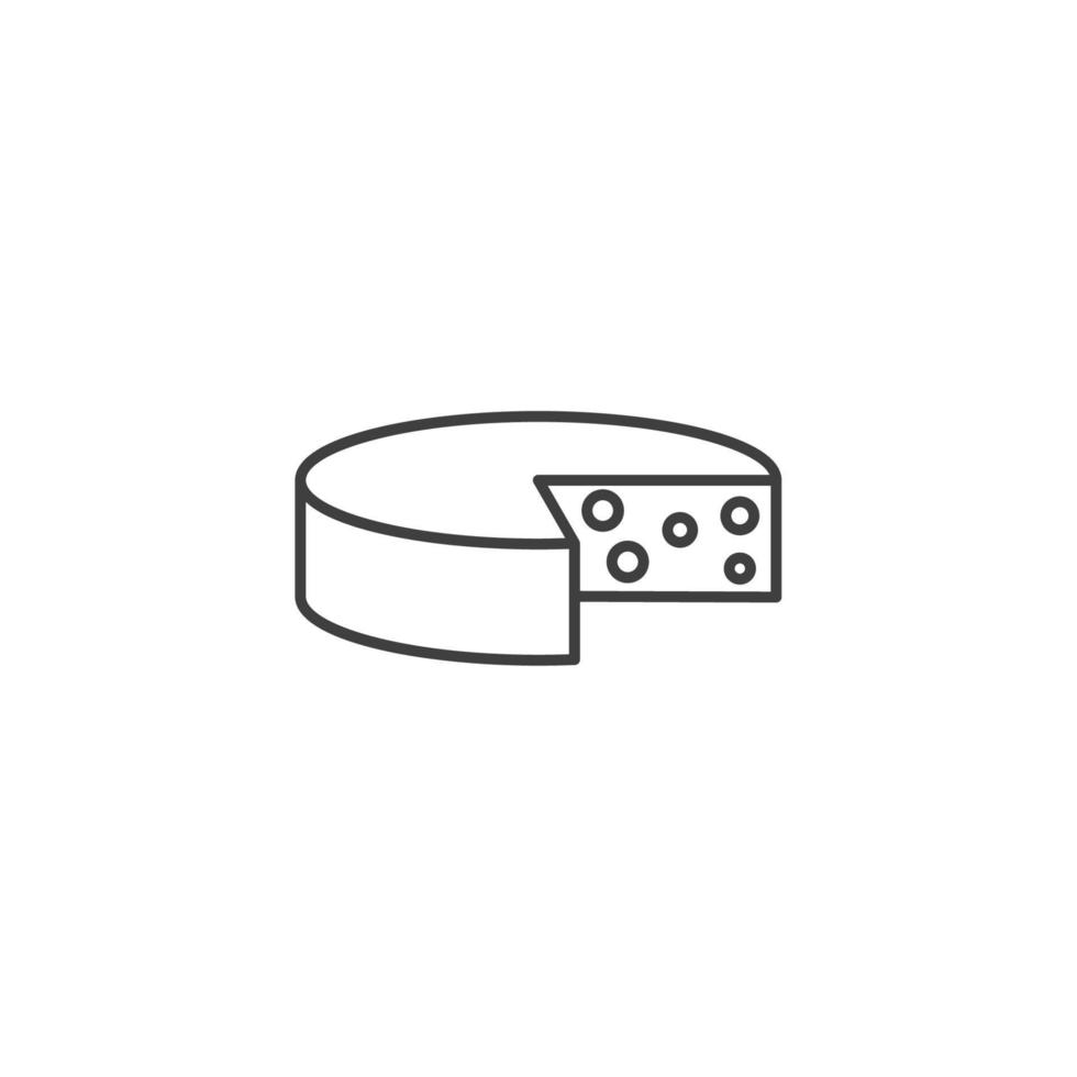 sinal de vetor do símbolo de queijo é isolado em um fundo branco. cor do ícone de queijo editável.