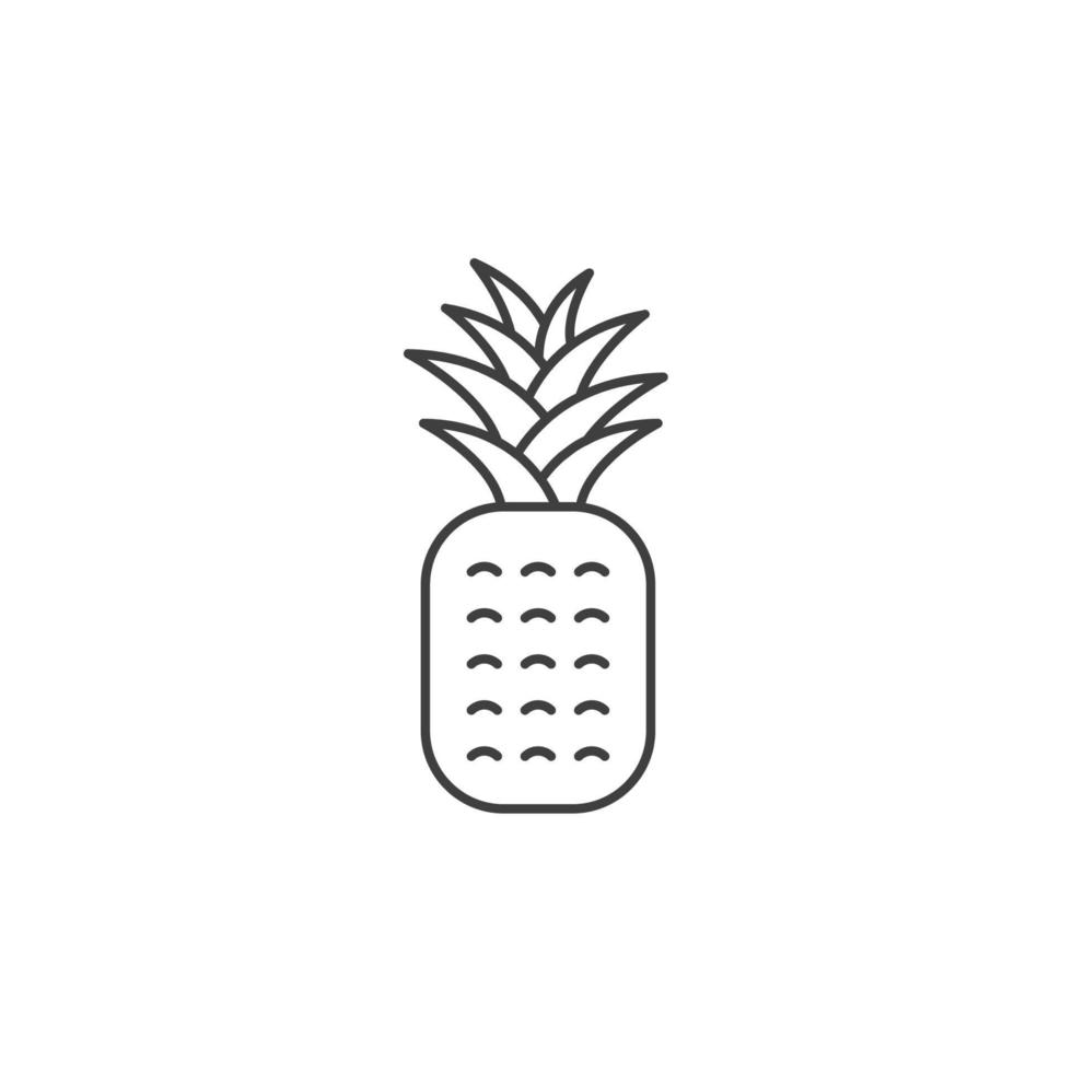 sinal de vetor do símbolo de abacaxi é isolado em um fundo branco. cor do ícone de abacaxi editável.