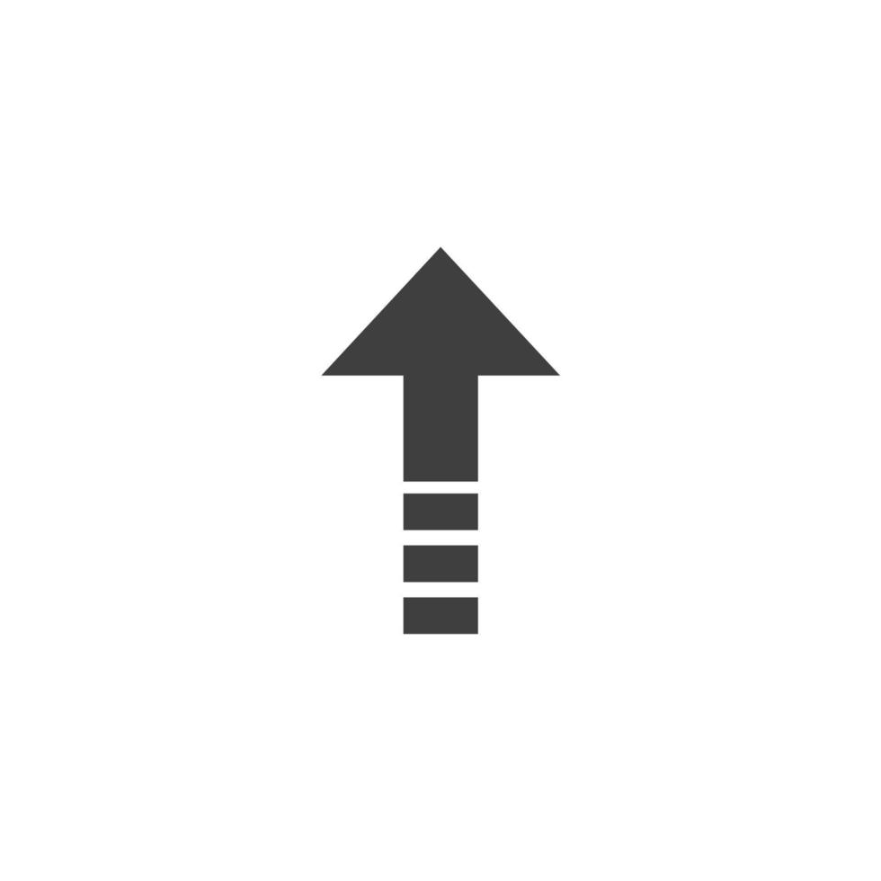sinal de vetor do símbolo de seta para cima é isolado em um fundo branco. cor do ícone de seta para cima editável.