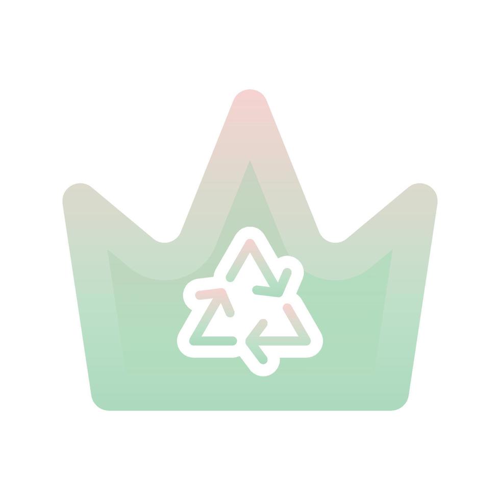 reciclar elemento de ícone de modelo de design gradiente de logotipo de coroa vetor