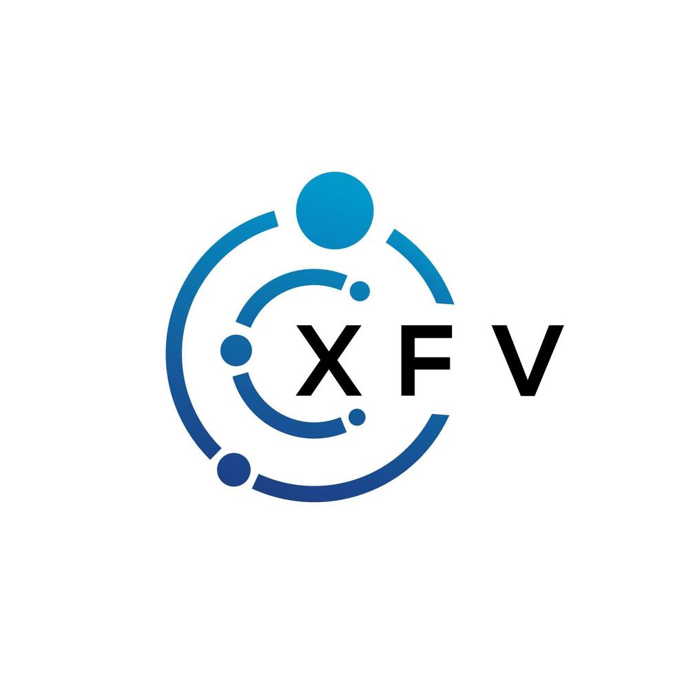 design de logotipo de tecnologia de letra xfv em fundo branco. letras criativas xfv conceito de logotipo. design de letra xfv. vetor
