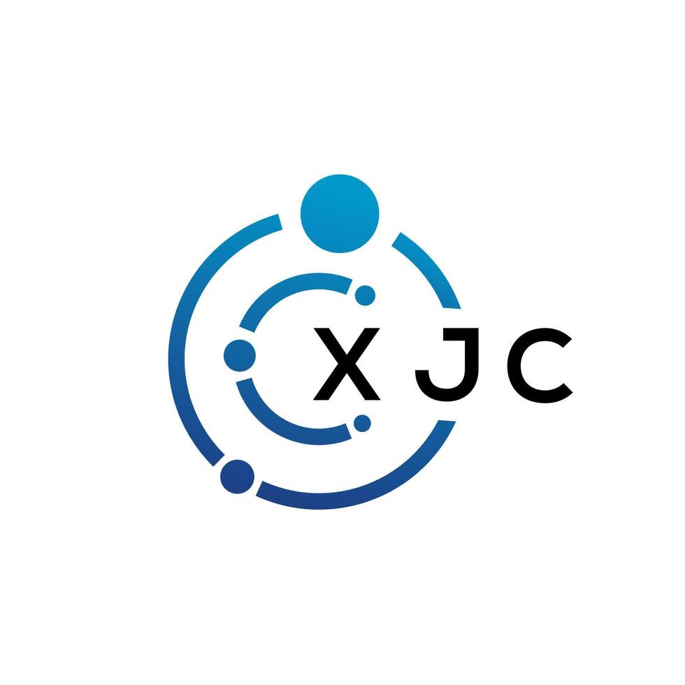 design de logotipo de tecnologia de letra xjc em fundo branco. letras de iniciais criativas xjc conceito de logotipo. design de letra xjc. vetor