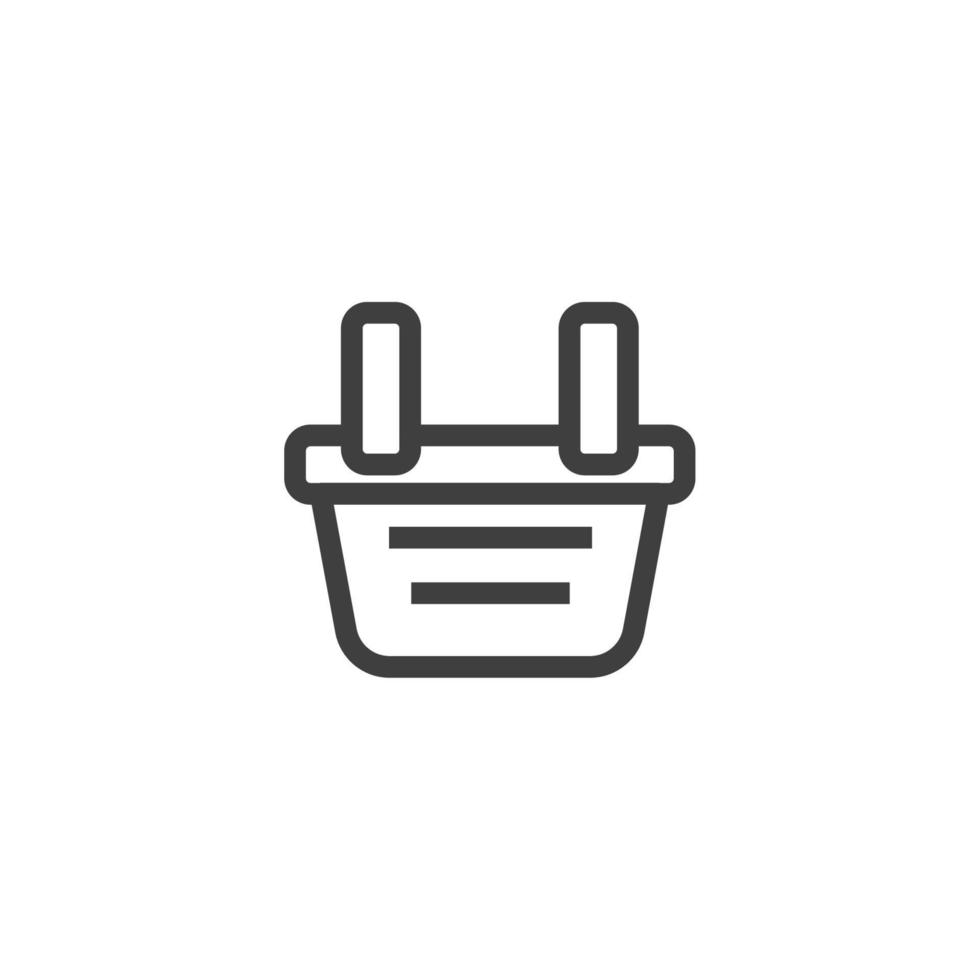 sinal de vetor do símbolo de cesta de compras é isolado em um fundo branco. cor do ícone da cesta de compras editável.