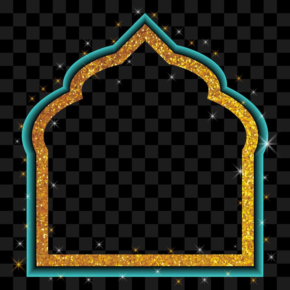 moldura dourada islâmica moderna isolada vetor