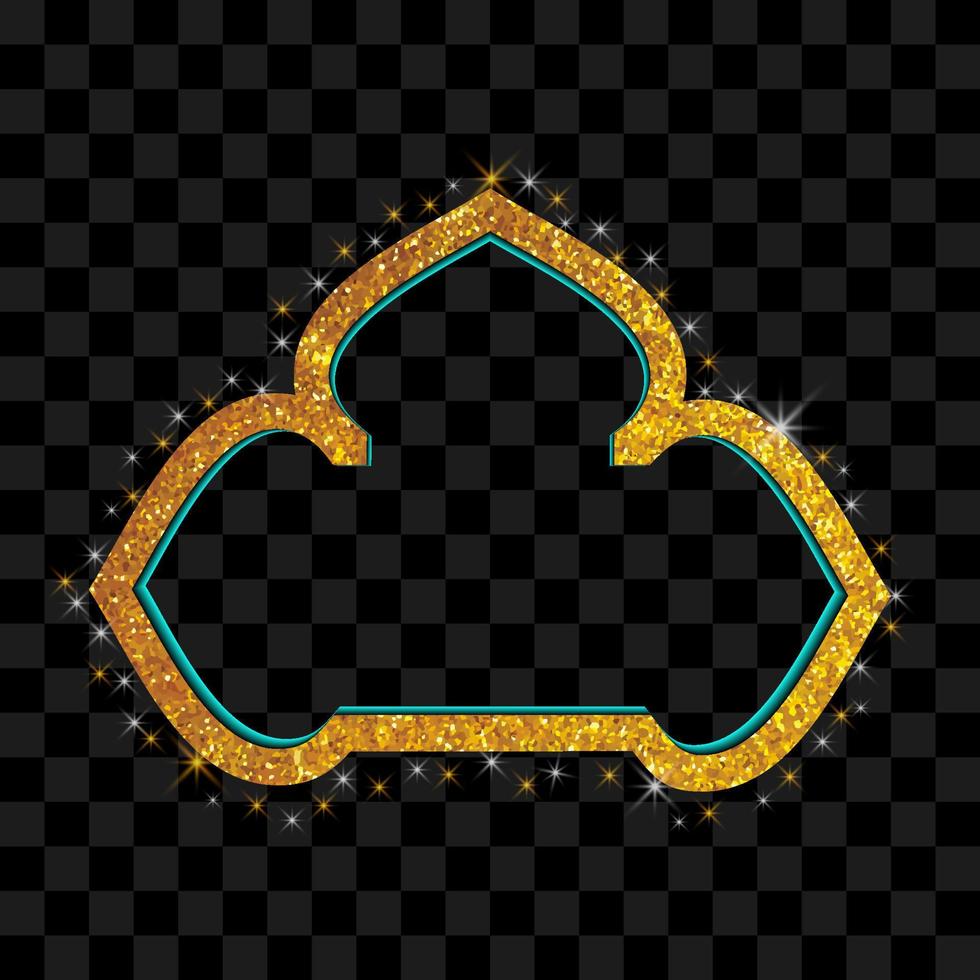 mandala de moldura dourada islâmica étnica isolada vetor