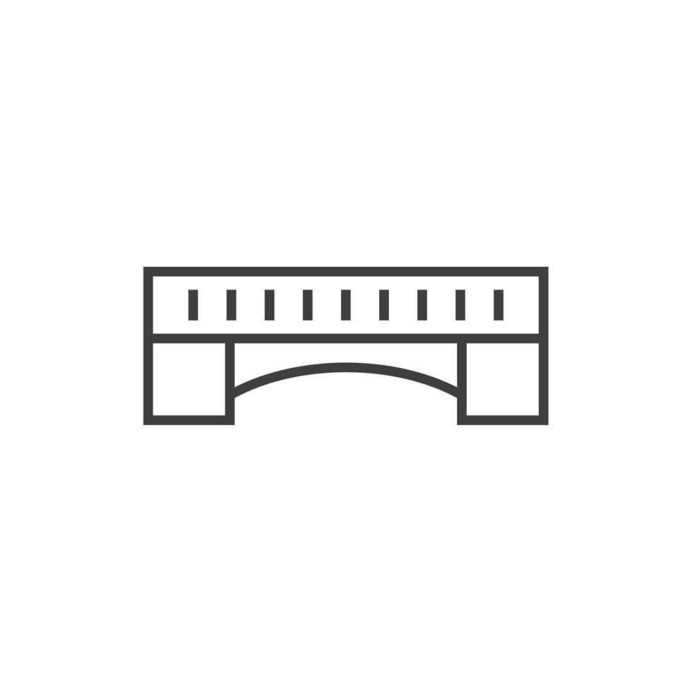 sinal de vetor do símbolo da ponte é isolado em um fundo branco. cor do ícone da ponte editável.