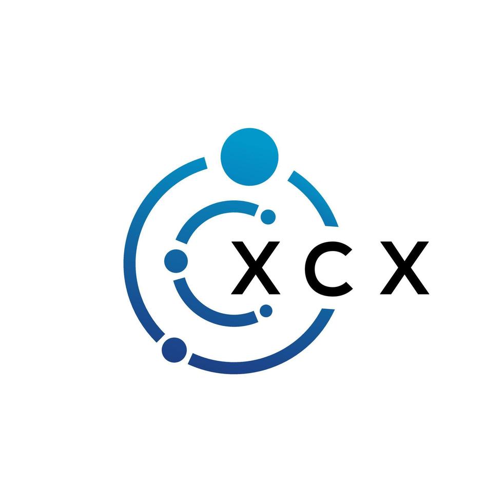 design de logotipo de tecnologia de letra xcx em fundo branco. xcx iniciais criativas carta-lo conceito de logotipo. design de letras xcx. vetor