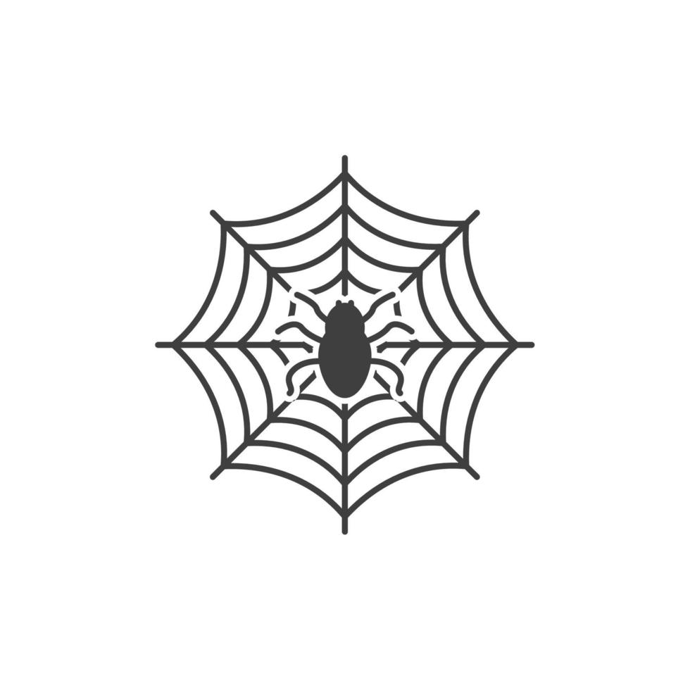 sinal de vetor do símbolo de teia de aranha é isolado em um fundo branco. cor do ícone da teia de aranha editável.