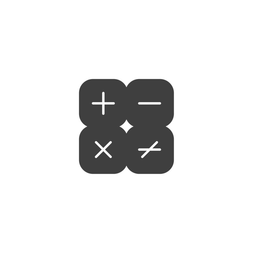 sinal de vetor do símbolo da calculadora é isolado em um fundo branco. cor do ícone da calculadora editável.