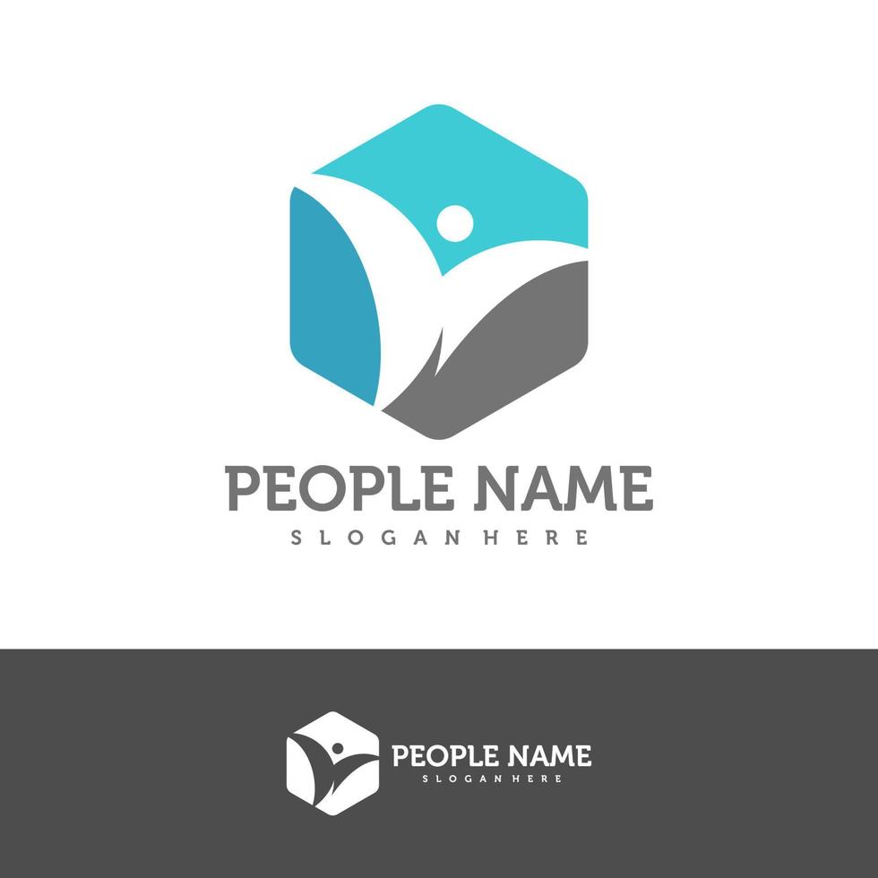 modelo de design de logotipo de pessoas. vetor de conceito de logotipo de pessoas da comunidade. símbolo de ícone criativo