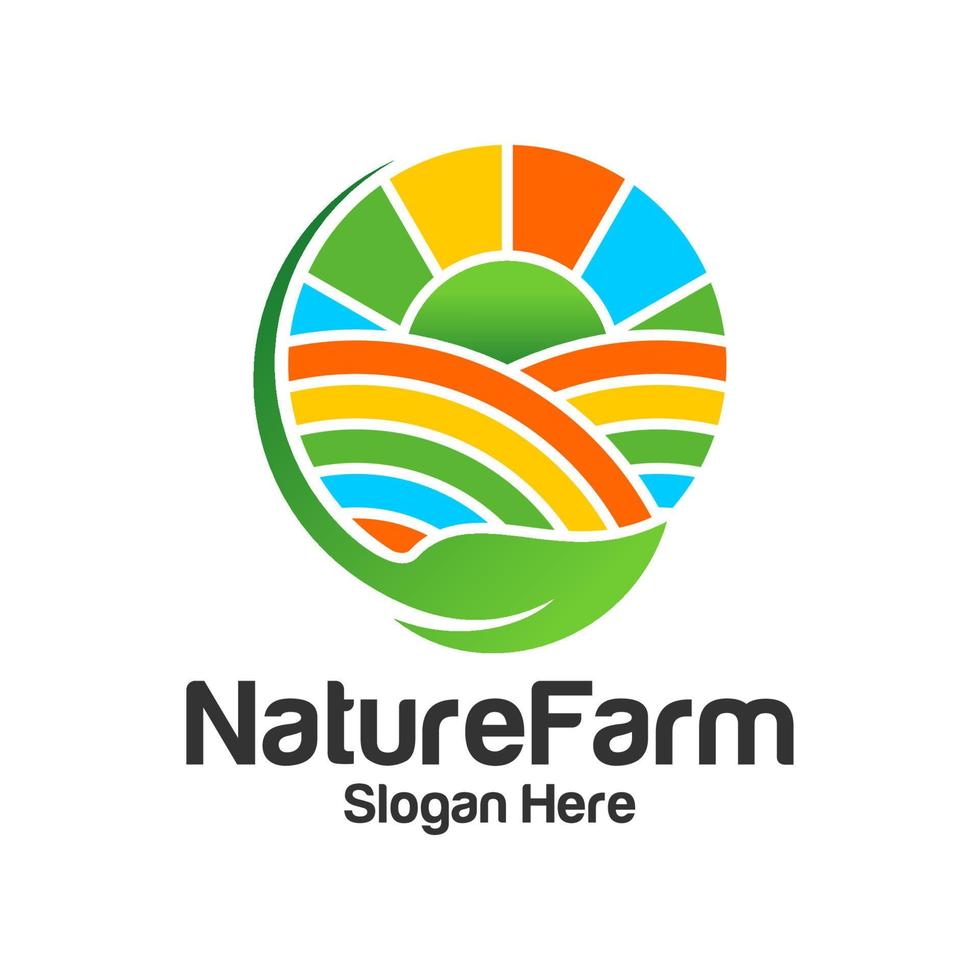 modelo de design de logotipo de fazenda de cor. vetor de conceito de logotipo de fazenda. símbolo de ícone criativo