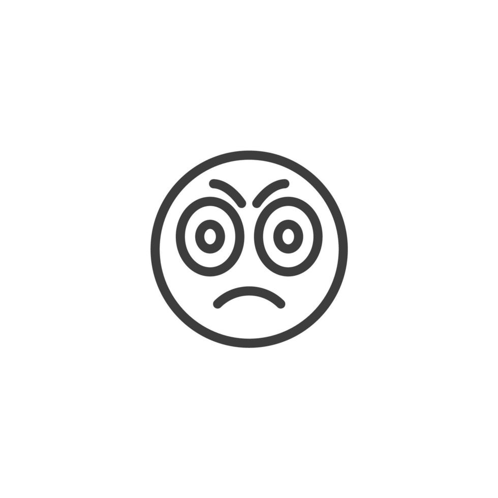 sinal de vetor do símbolo de rosto emoticon é isolado em um fundo branco. cor do ícone de rosto emoticon editável.