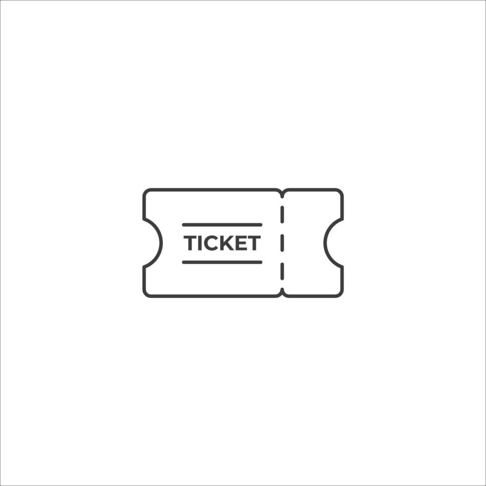 sinal de vetor do símbolo do bilhete é isolado em um fundo branco. cor do ícone do bilhete editável.