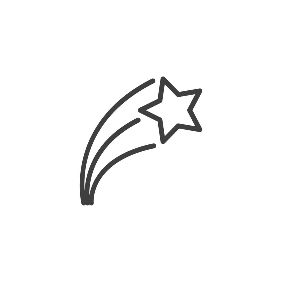sinal de vetor do símbolo de estrela cadente é isolado em um fundo branco. cor do ícone da estrela cadente editável.