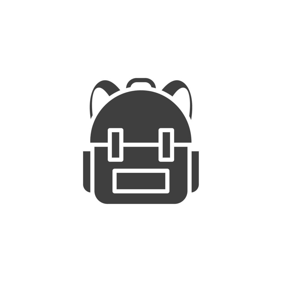 sinal de vetor do símbolo do saco de escola é isolado em um fundo branco. cor do ícone da mochila escolar editável.