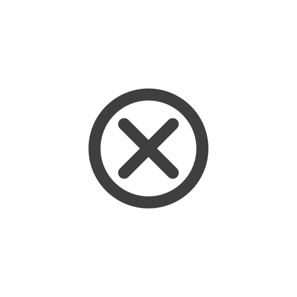 sinal de vetor do símbolo da cruz é isolado em um fundo branco. cor do ícone cruzado editável.