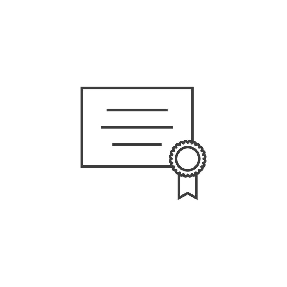sinal de vetor do símbolo certificado é isolado em um fundo branco. cor de ícone certificada editável.
