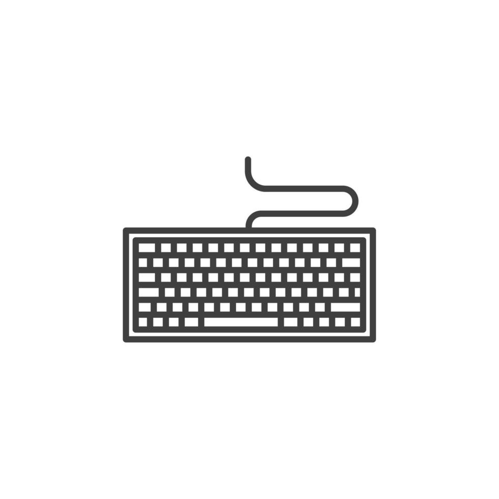 sinal de vetor do símbolo do teclado é isolado em um fundo branco. cor do ícone do teclado editável.