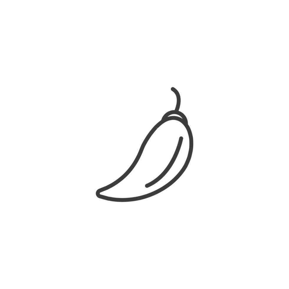 sinal de vetor do símbolo de pimenta é isolado em um fundo branco. cor de ícone de pimenta editável.
