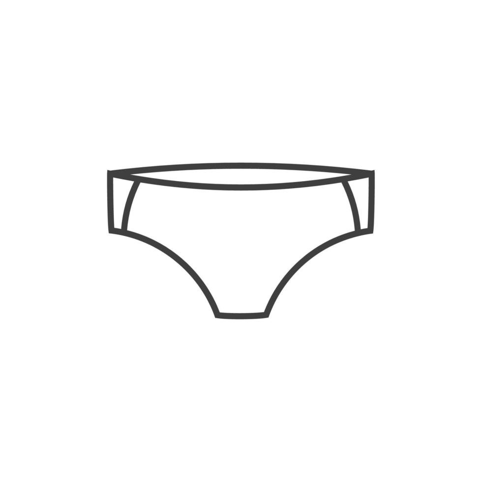 sinal de vetor do símbolo de cueca é isolado em um fundo branco. cor do ícone da cueca editável.