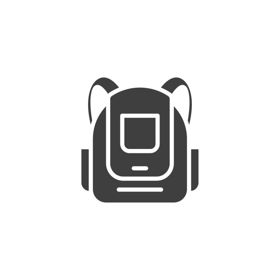 sinal de vetor do símbolo do saco de escola é isolado em um fundo branco. cor do ícone da mochila escolar editável.