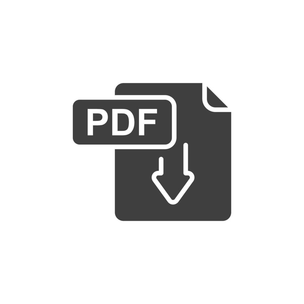 sinal de vetor do símbolo pdf é isolado em um fundo branco. pdf ícone cor editável.